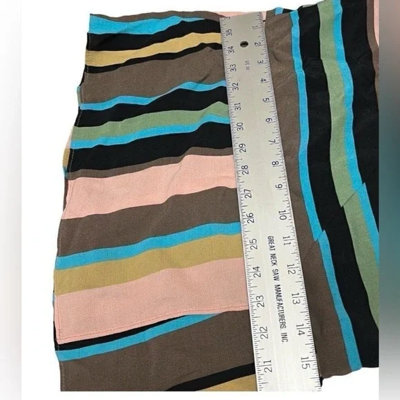 NWT Zara Colorful Striped Wrap Peplum Cami Tank Top Blouse XS V-Neck Open Back - Picture 11 of 13